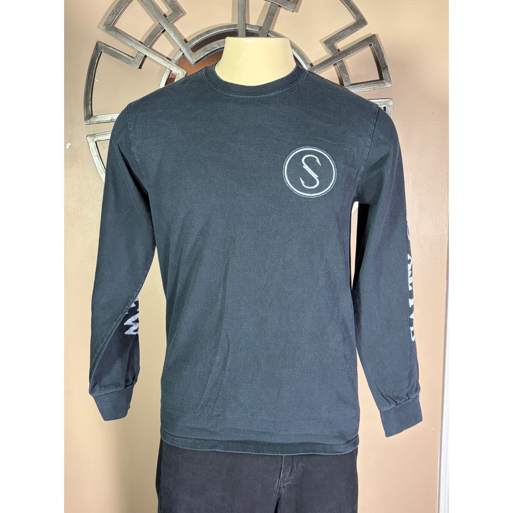 Salty Crew Mens Medium Black Long Sleeve Graphic T-Shirt Find Refuge In The Sea